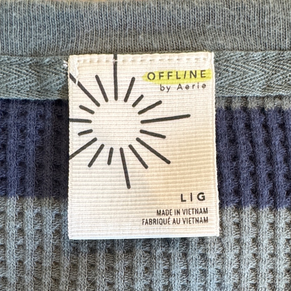 Aerie Striped Waffle Knit Top - Picture 2 of 12